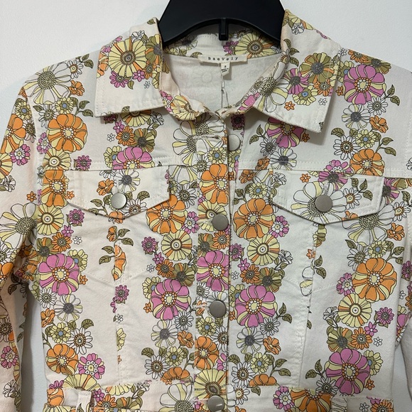 NWTs. Long sleeve floral denim mini dress! - Picture 3 of 5